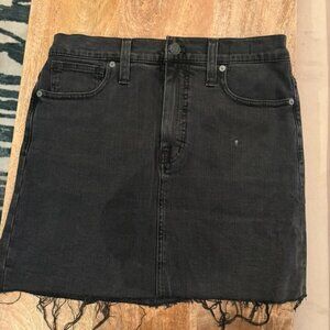 Madewell Raw-Hem Stretch Blank Denim Skirt size 27